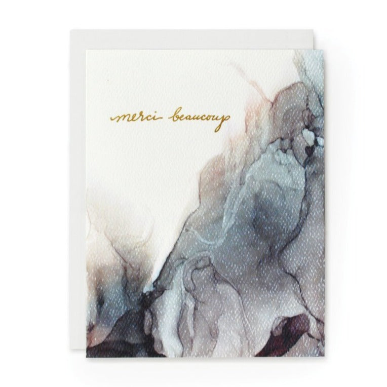 Merci Beaucoup Alcohol Ink Card