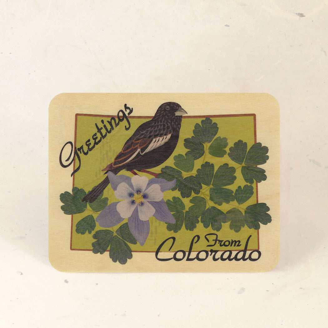 Colorado State Greetings Wood Postcard