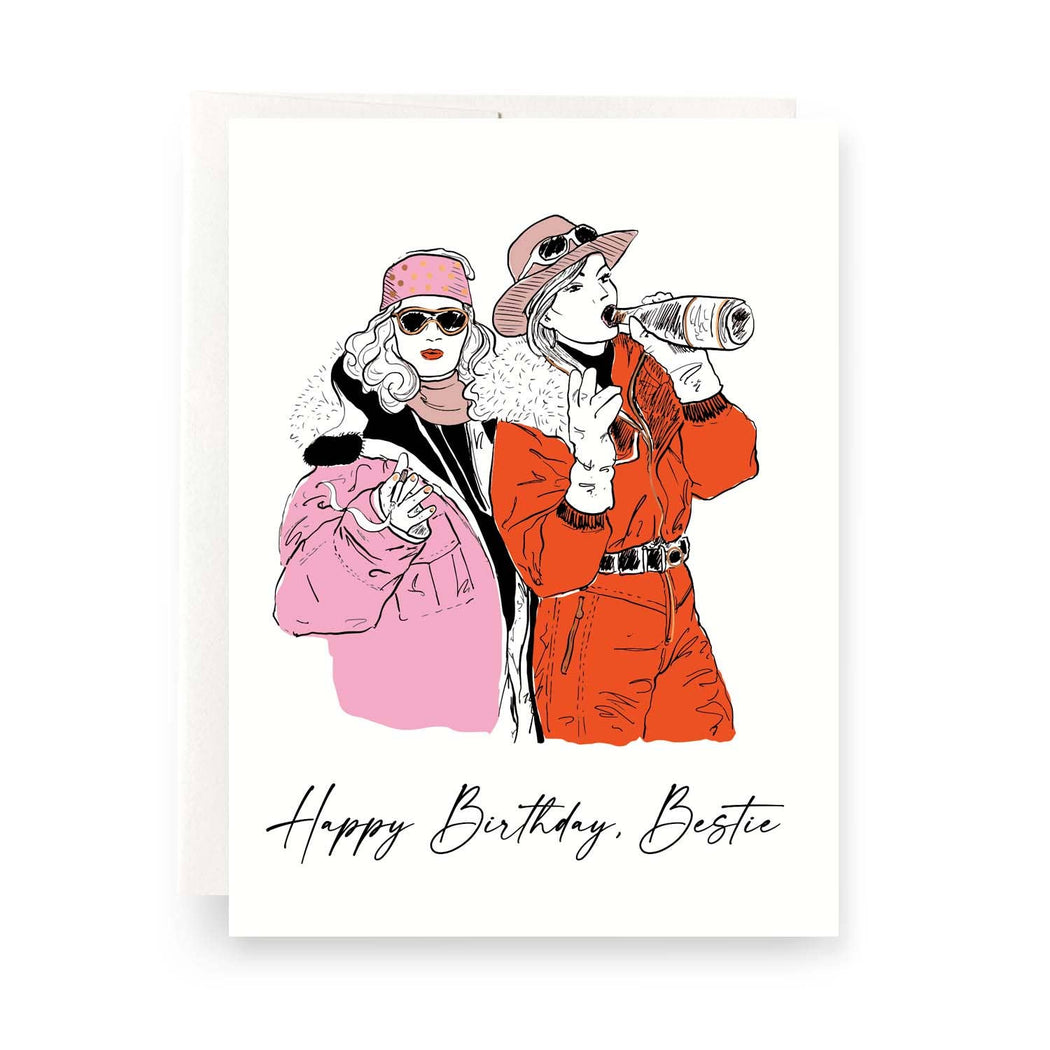 Happy Birthday Bestie Winter Girls Card