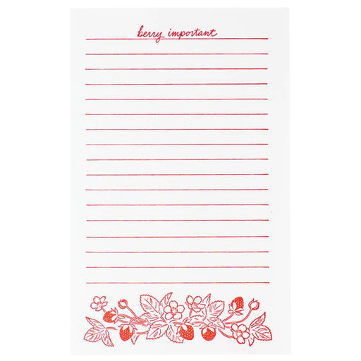 Berry Important Strawberry Letterpress Notepad