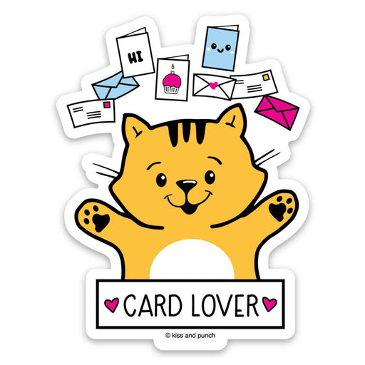 Card Lover Cat Vinyl Sticker