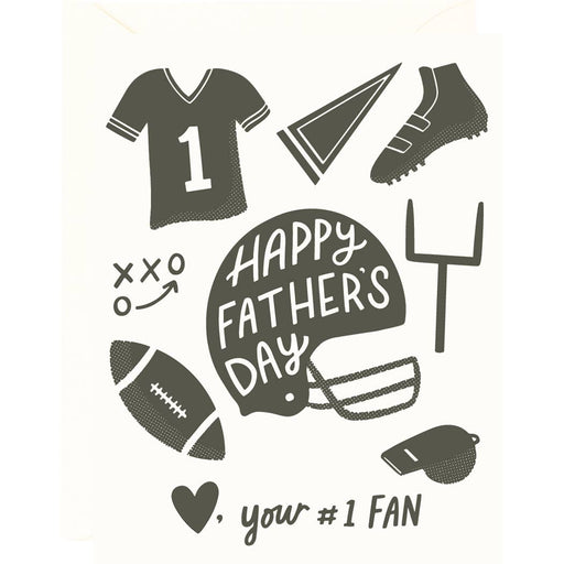 Football Happy Fathers Day Your #1 Fan Card