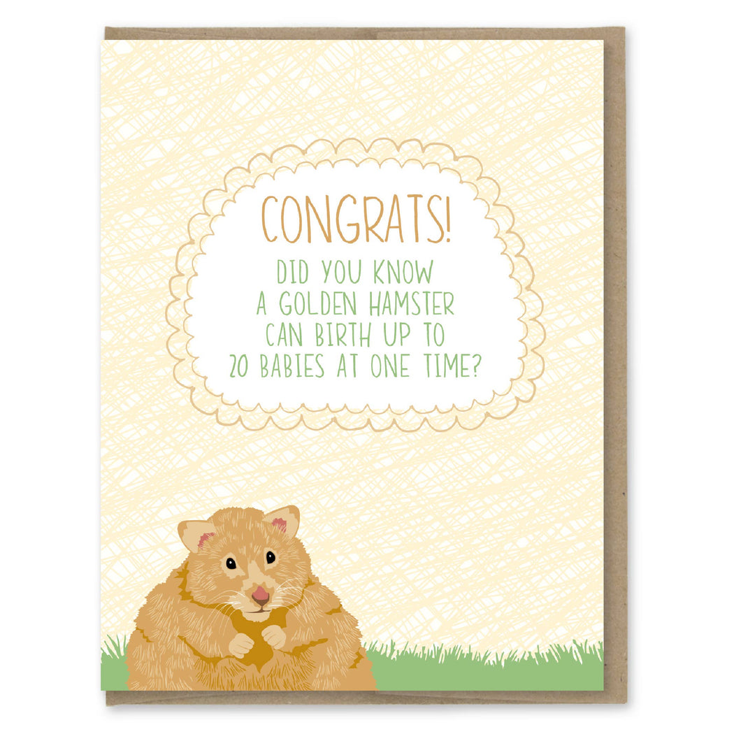Congrats Funny Hamster Birth Up to 20 Babies Card