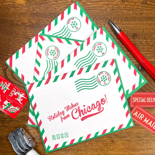 Airmail Holiday Wishes from Colorado Card
