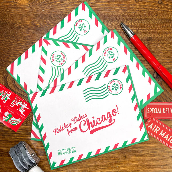 Airmail Holiday Wishes from Colorado Card