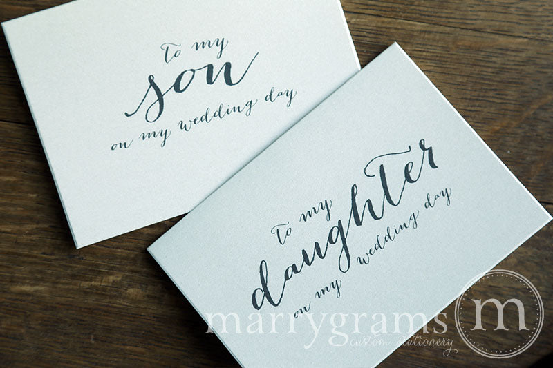 To My Family son and daughter Wedding Day Card Handwritten Style