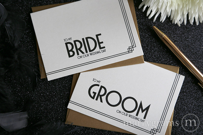 To My Bride or Groom Wedding Day Card Deco Style
