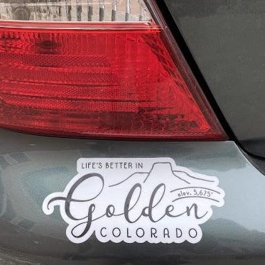 Giant Life's Better in Golden Bumper Sticker