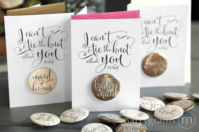 I Can’t Tie the Knot Without You Button Cards