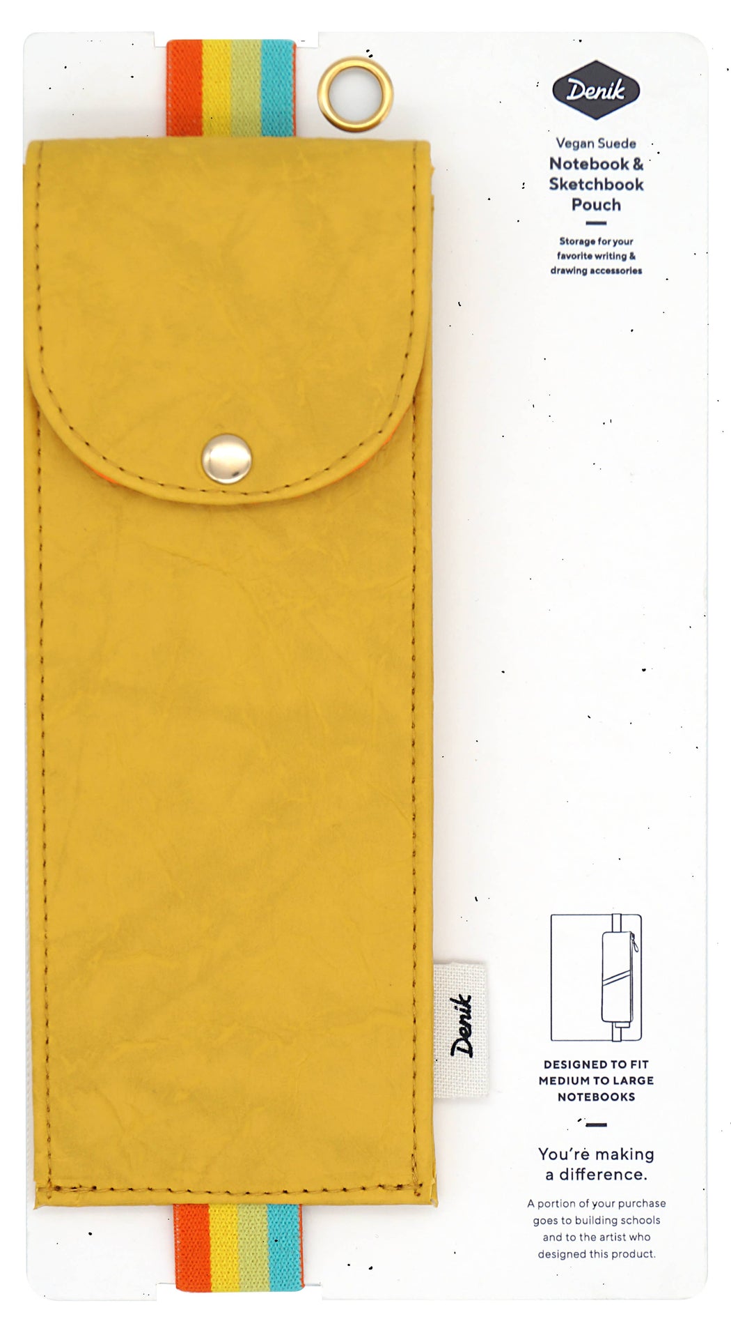 Yellow Crinkle Lined Notebook Pouch