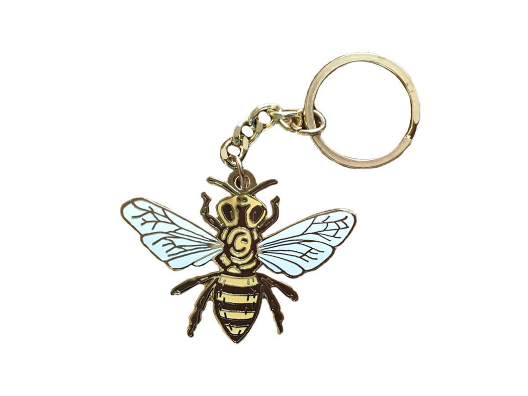 Honey Bee Enamel Keychain