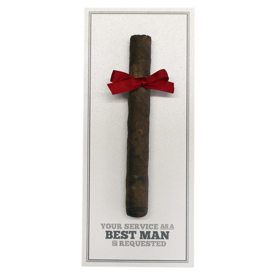 Block Style Groomsman Cigar Cards Created by Marrygrams for Best Man, Usher, Officiant, Father of Groom & Wedding Party
