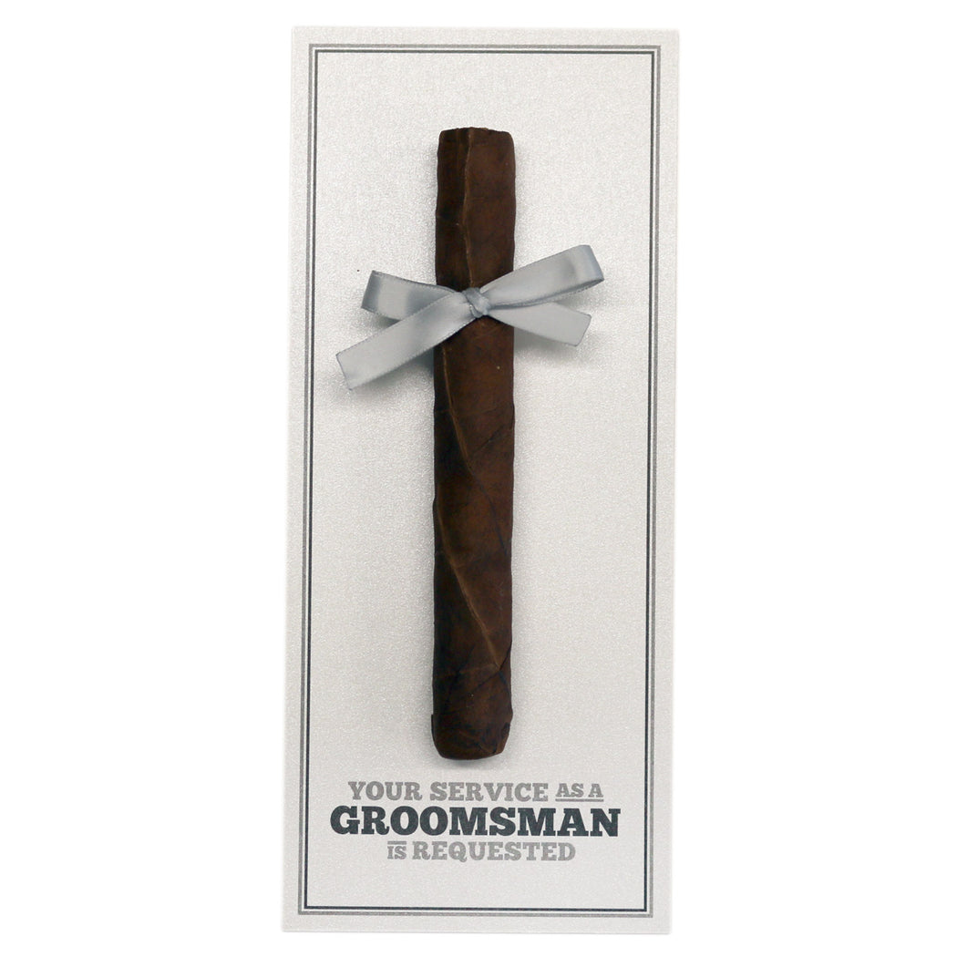 Block Style Groomsman Cigar Cards Created by Marrygrams for Groomsmen, Best Man, Usher & Wedding Party