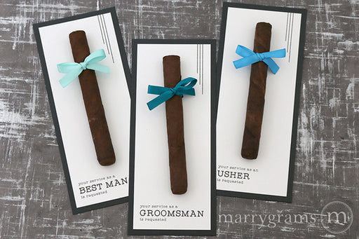 Modern Lines Service Requested Groomsman Cigar Card