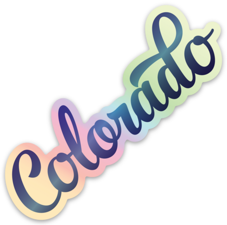 Colorado Script Holographic Vinyl Sticker
