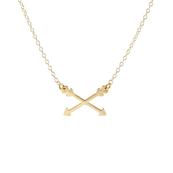 Crossing Arrows gold Charm Necklace