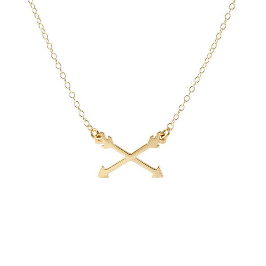Crossing Arrows gold Charm Necklace