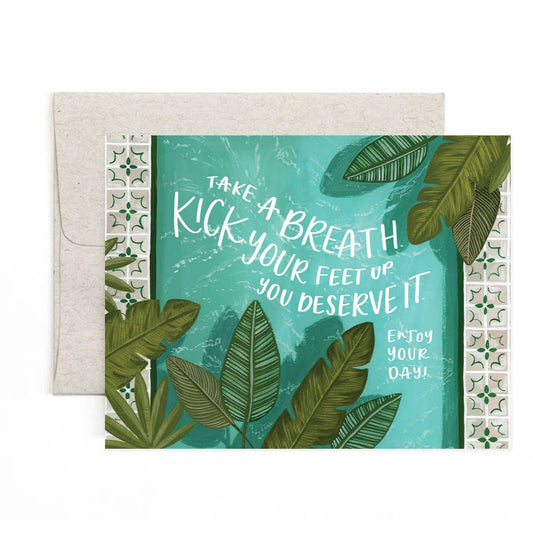 Kick Your Feet Up You Deserve It Pool Birthday Card