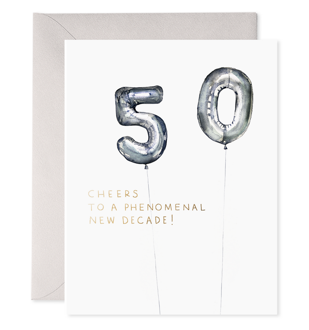 50 Helium Balloons Birthday Card