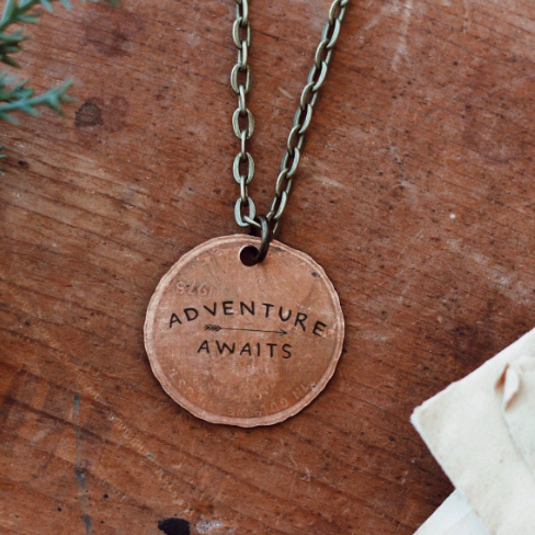 Stamped Penny Necklace