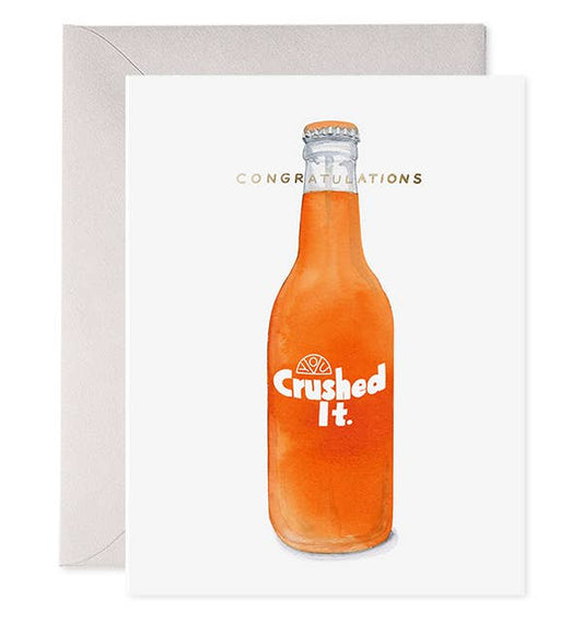 Orange Crushed It Congratulations Card