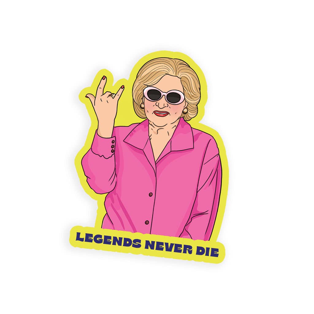 Betty White Legends Never Die Vinyl Sticker
