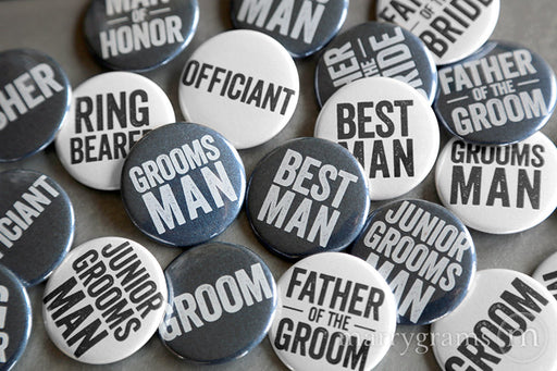 Guy Style Bridal Party Buttons
