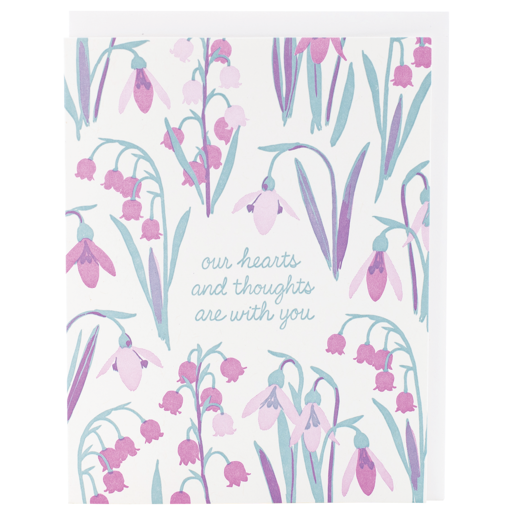 Hearts Thoughts With You Sympathy Card