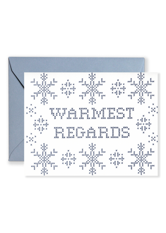 Warmest Regards Cross Stitch Holiday Card