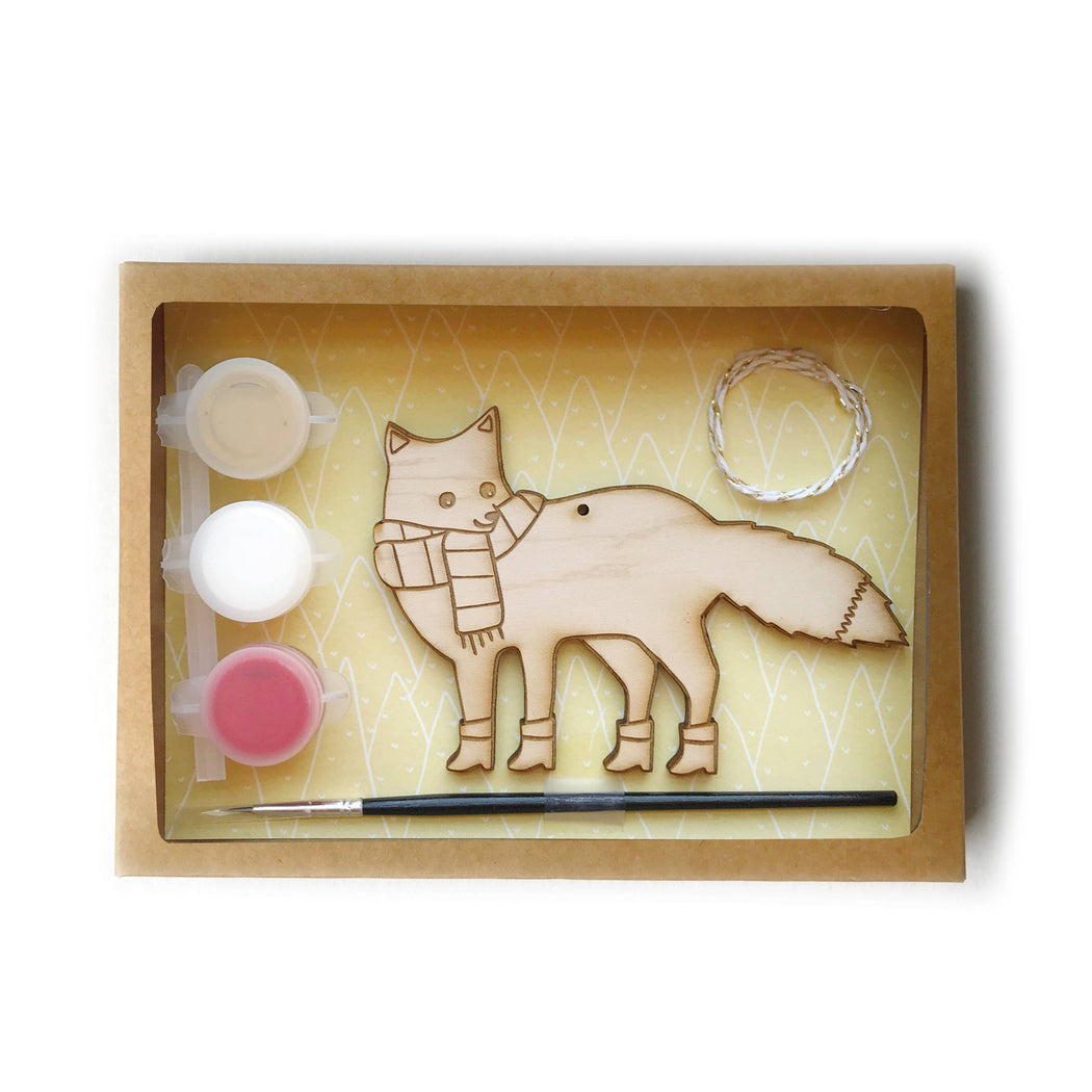 DIY paint Holiday Ornament Kit fox