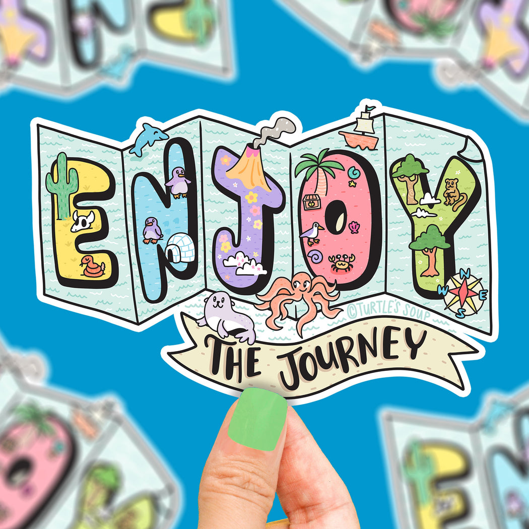 Enjoy the Journey Map Vinyl Sticker