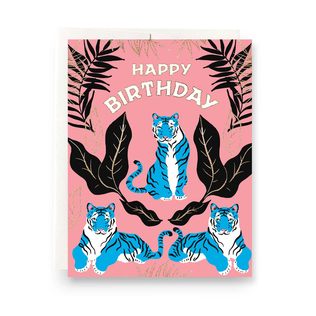 Indigo Tiger Birthday Card