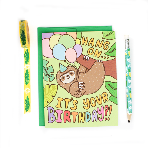 Hang on Birthday Sloth Card