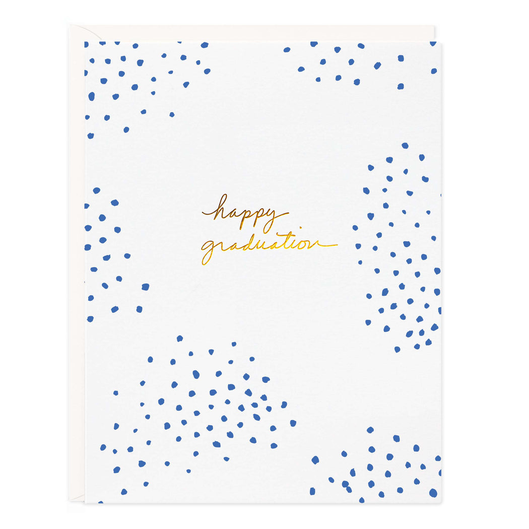 Happy Graduation Blue Dots Card