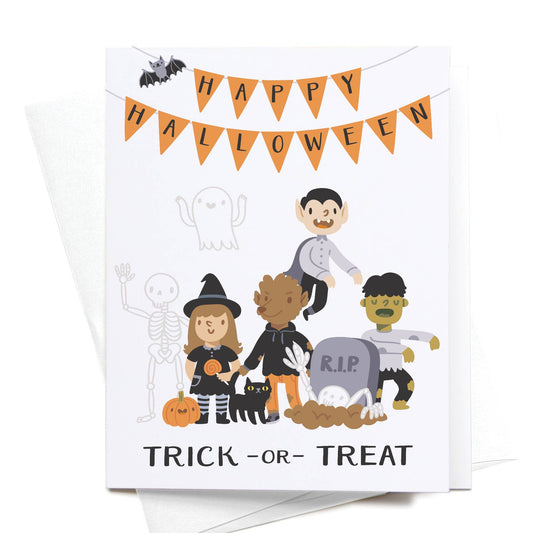 Trick or Treat Kids Halloween Card