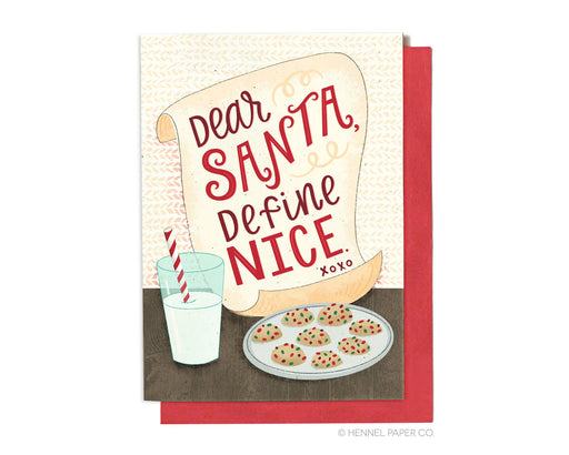 Dear Santa Define Nice List Card