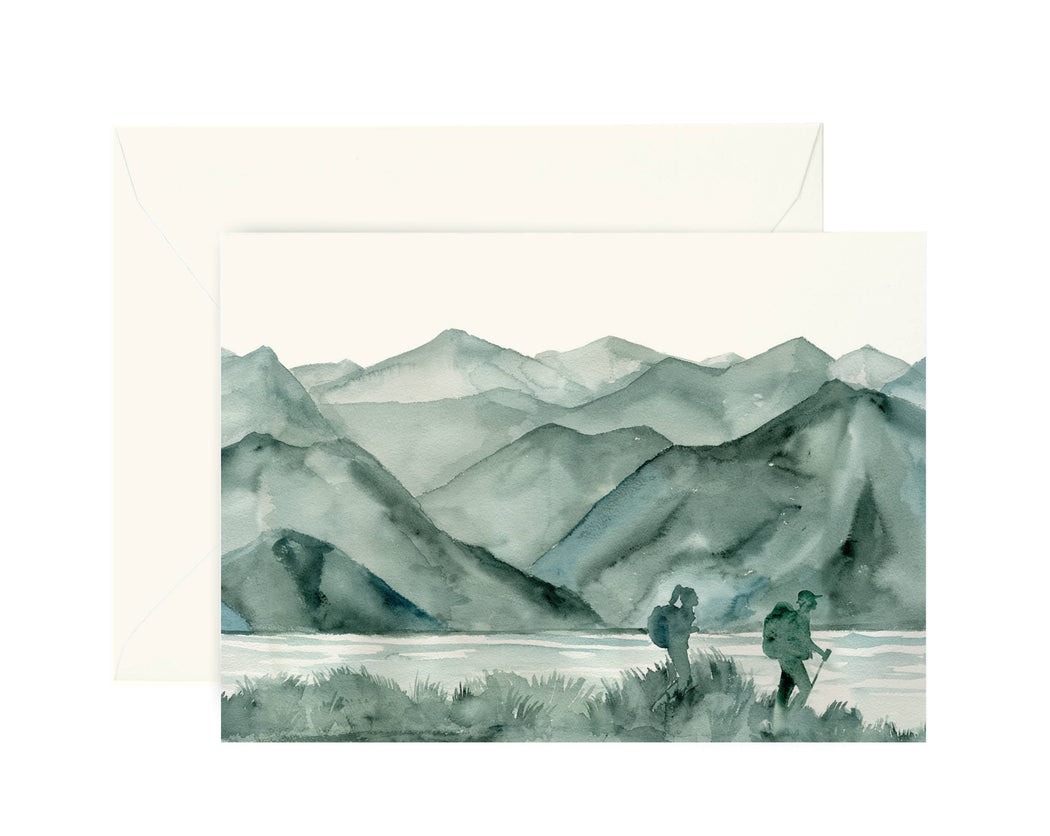 Hiker Couple in Mountains Card