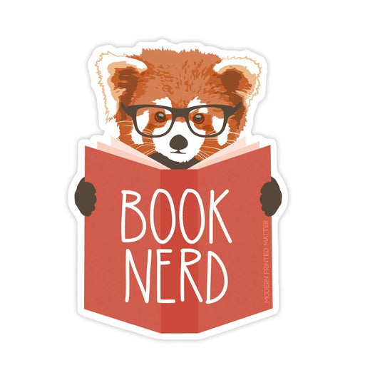 Book Nerd Red Panda Vinyl Sticker