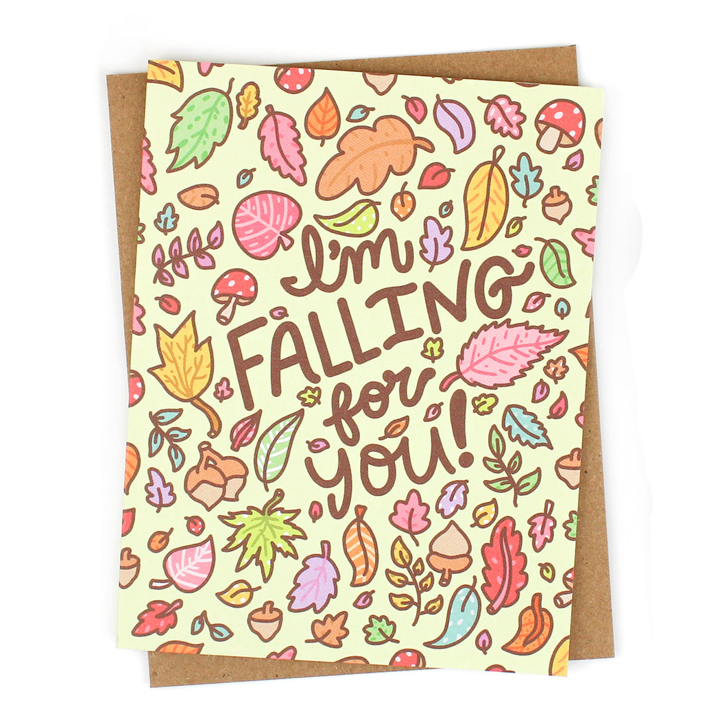 I'm Falling for You Leaves Card