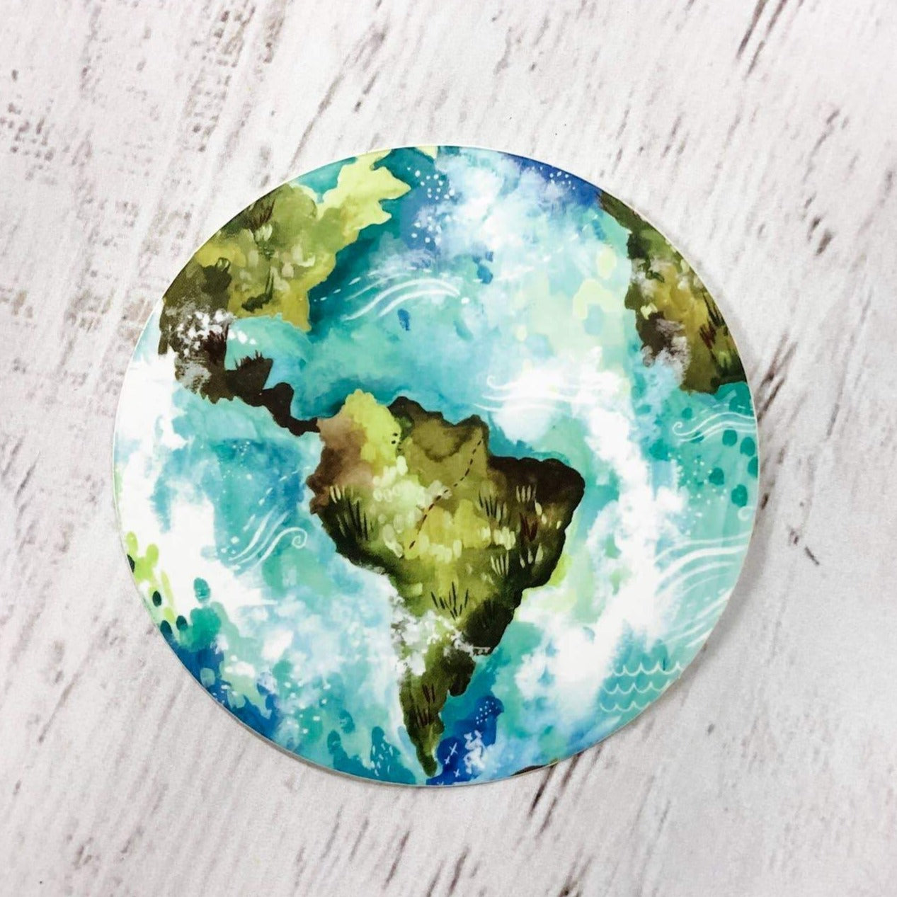 Earth Watercolor Vinyl Sticker
