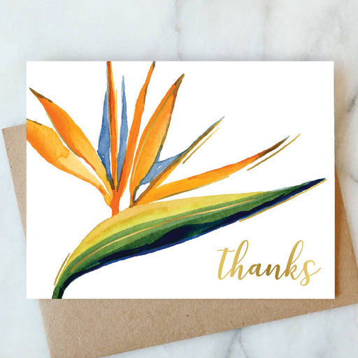 Birds of Paradise Floral Thanks Card