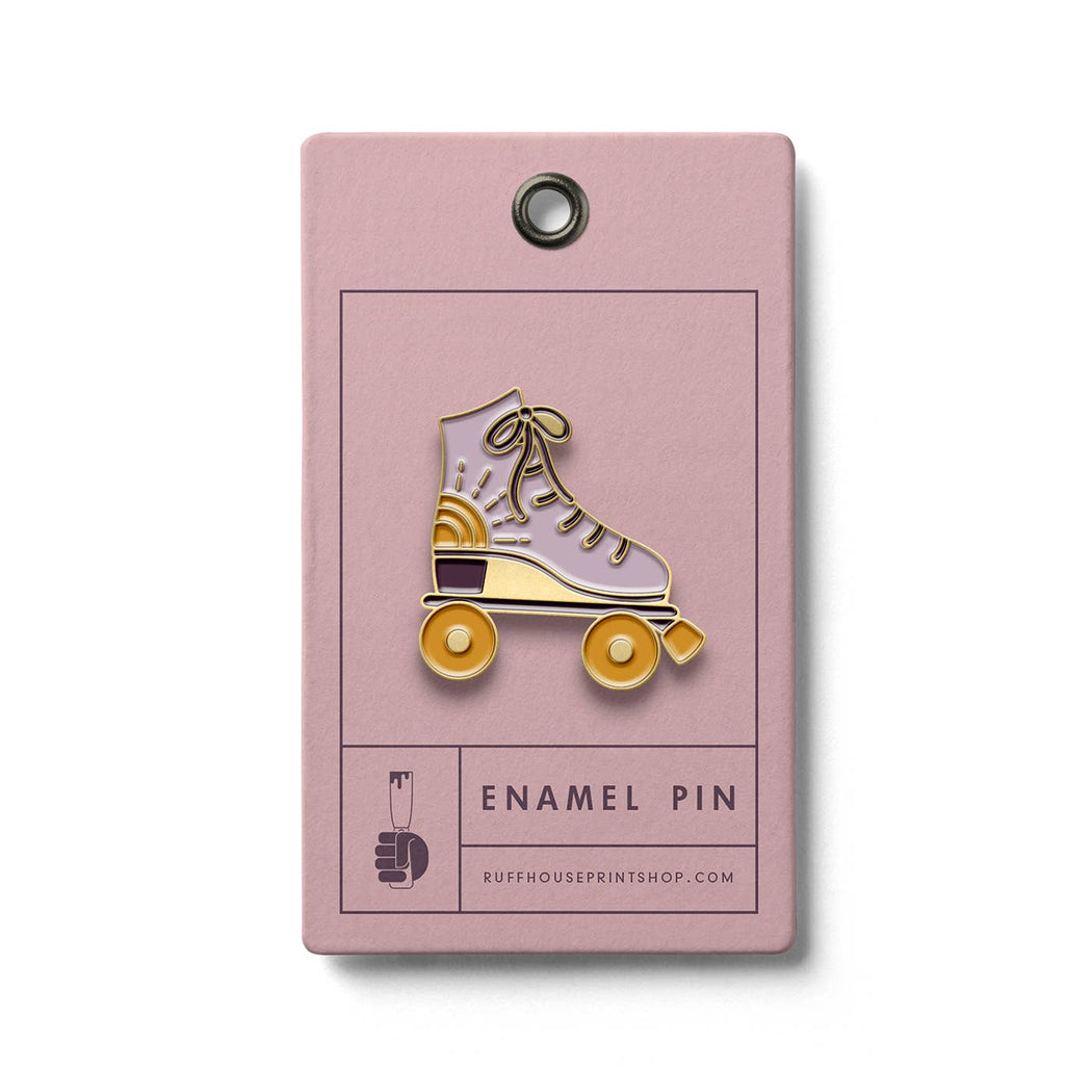 Roller Skate Gold Enamel Pin