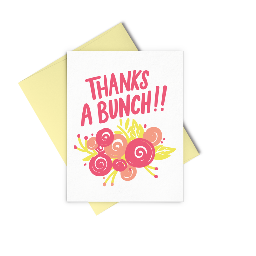 Thanks A Bunch Neon Florals Card
