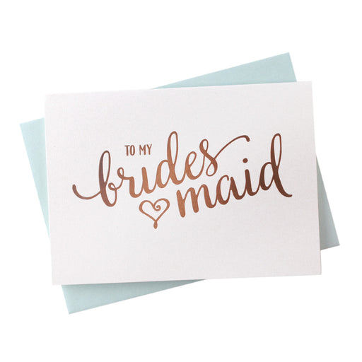 Rose Gold Foil Heart Style Bridesmaid Thank You Cards