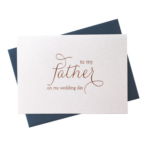 Rose Gold Foil to my Father on My Wedding Day Card
