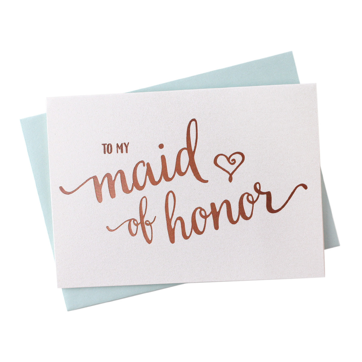 Rose Gold Foil Heart Style Maid of Honor Thank You Cards