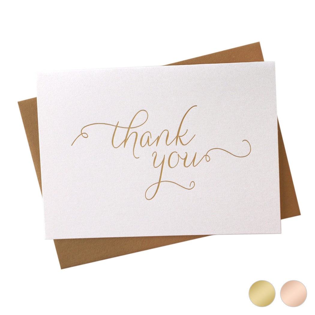 Gold Foil Simple Thank You Card Thin Style