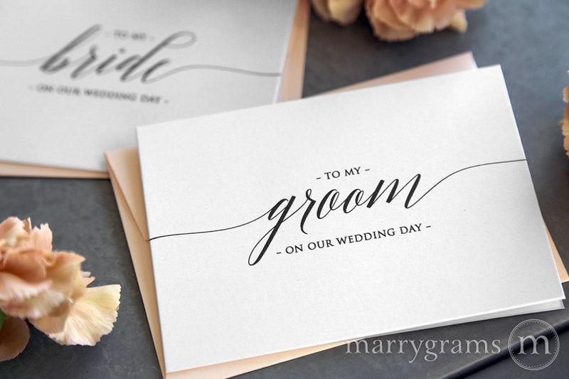 To My Bride or Groom Wedding Day Card Delicate Style