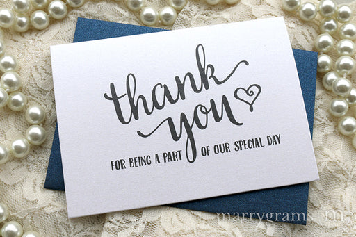 Our Special Day Wedding Vendor Thank You Card Heart Style