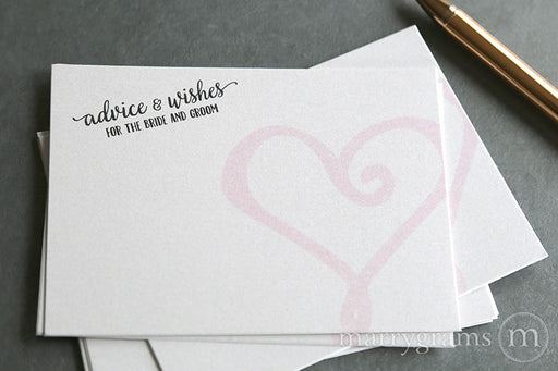 Advice & Wishes for the Bride and Groom Cards Heart Style - Wedding Wish Cards